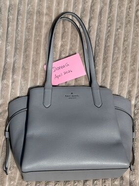 Kate Spade Dumpling Classic Gray Leather Tote Handbag